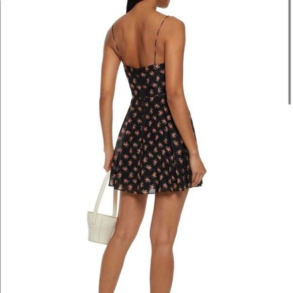 Alice + Olivia Glinda Floral Print Mini Dress In Heirloom Black Size 10 NWT - Picture 2 of 12